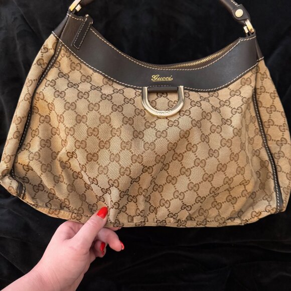 Gucci Brown GG Monogram Abbey D-Ring Hobo Bag - Picture 2 of 11